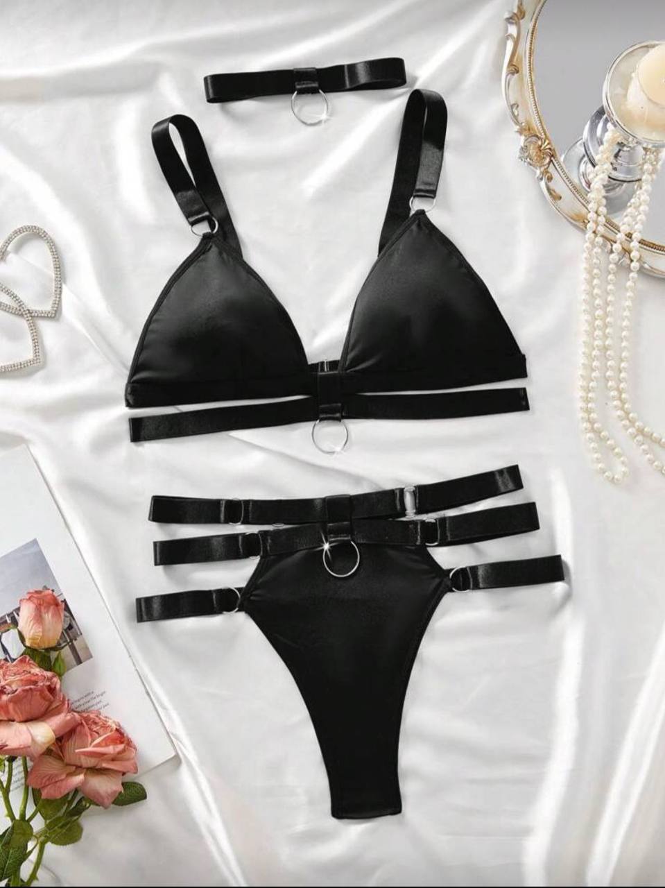 ست شورت و سوتین تیک قرمز کد T2508