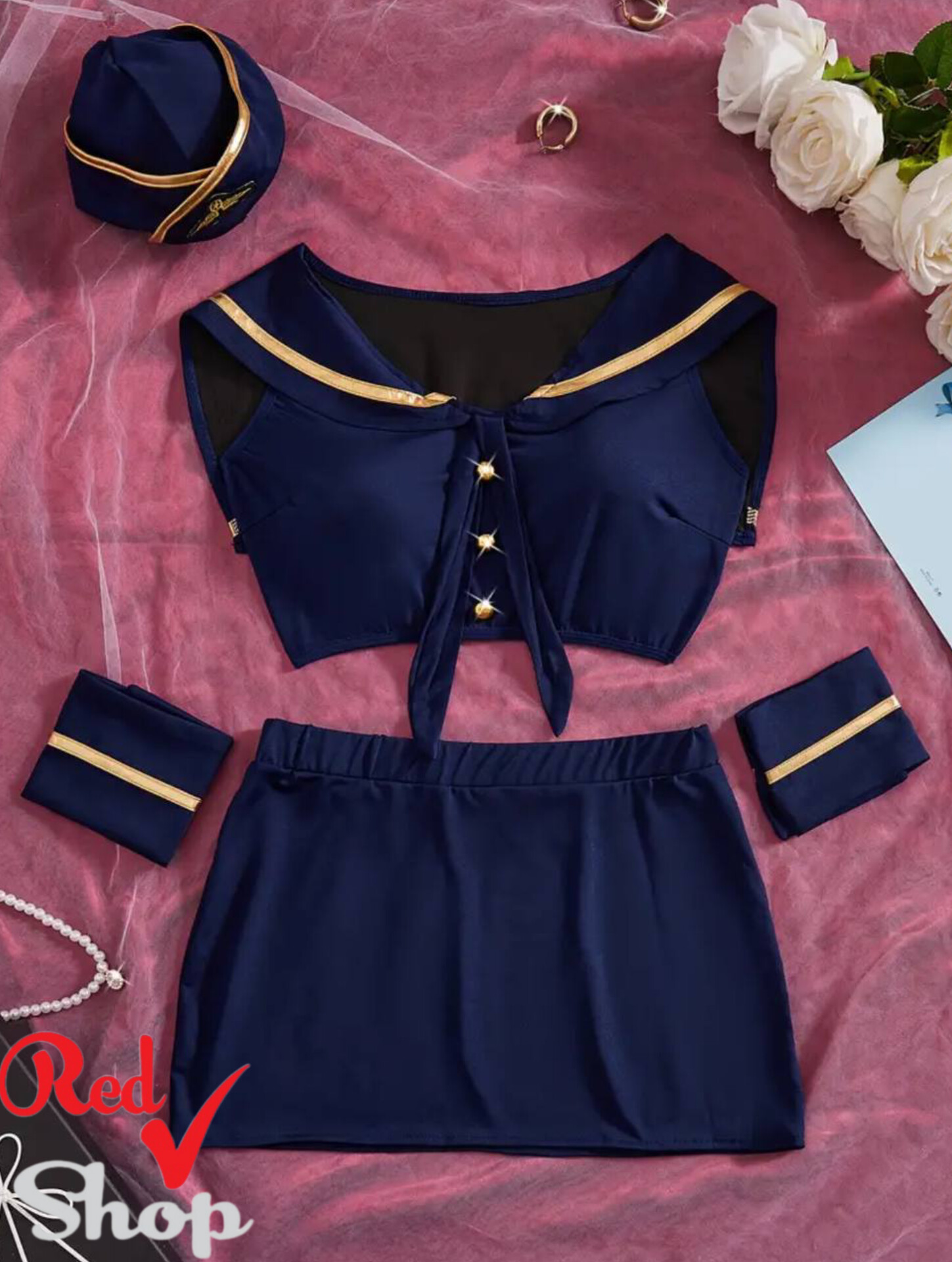 کاستوم مهماندار تیک قرمز کد۱۸۲۴