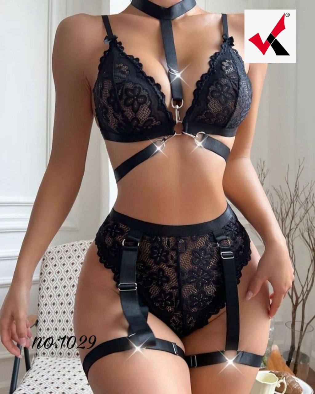 ست شورت و سوتین تیک قرمز کد1029